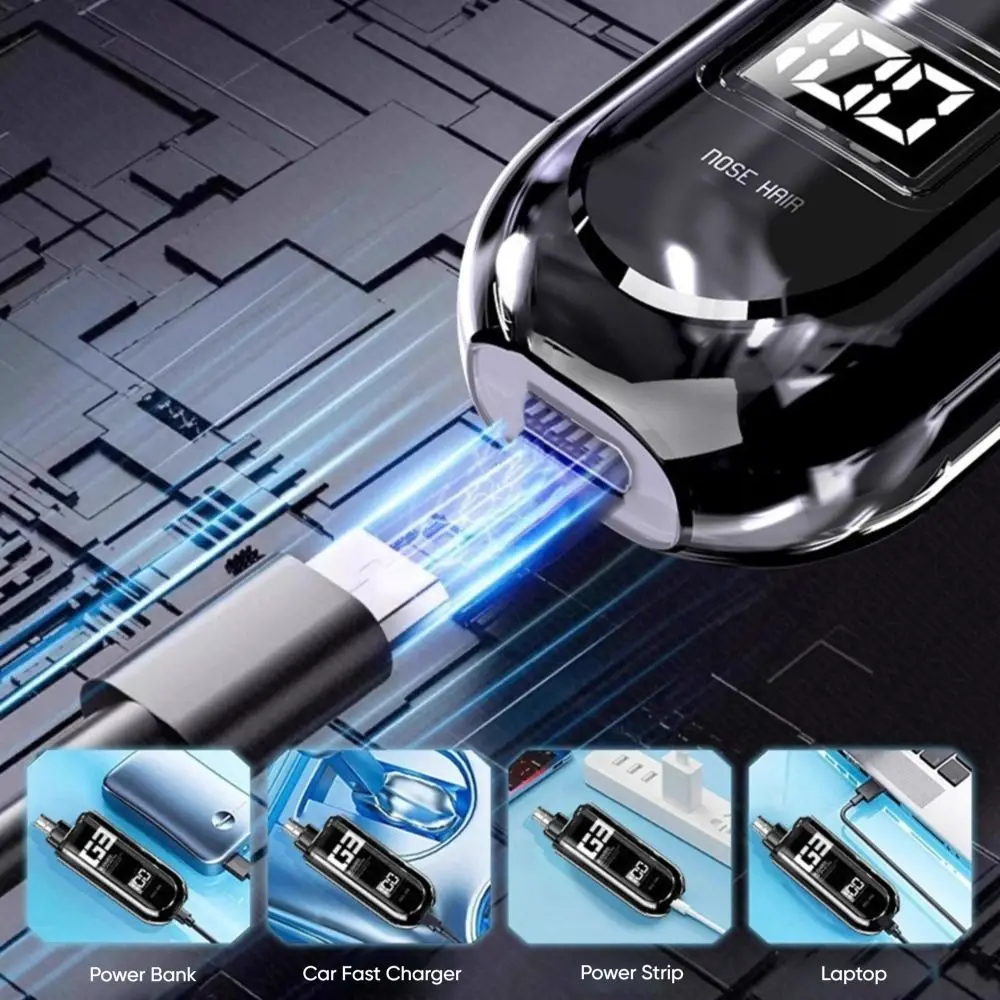 Portable Electric Nose Hair Trimmer Usb Rechargeable Mini Pocket Hair Eyebrow Trimmers Multifunctional Cavity Nose Cleaning