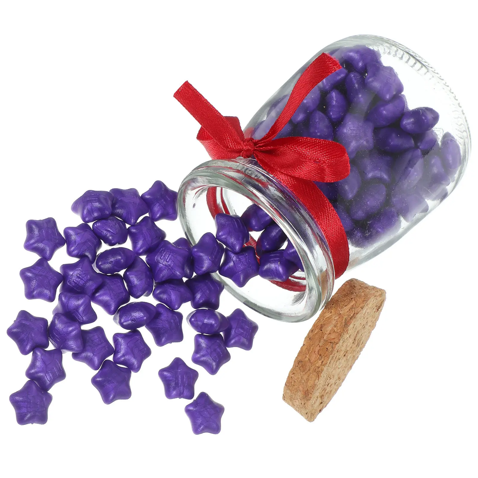 

120 шт. восковых гранул для запечатывания с блестками в форме звезд, фиолетовые, для индивидуальных печатей, рукоделия, коллекционеров, приглашений, художественных проектов