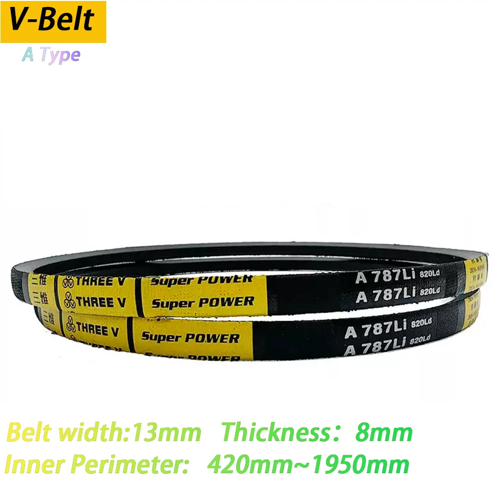 1Pcs A Type Triangle Belt V-Belt Mechanical Industrial Transmission Belt Metric Size A420/430/450/458/460/464/468/1200/1950mm