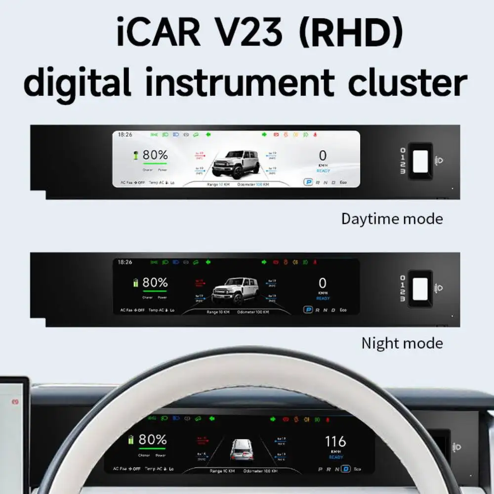 For Chery iCAR V23 Car Original Digital Instrument Cluster RHD Dashboard LCD Display Speedometer Panel Auto Interior Accessories