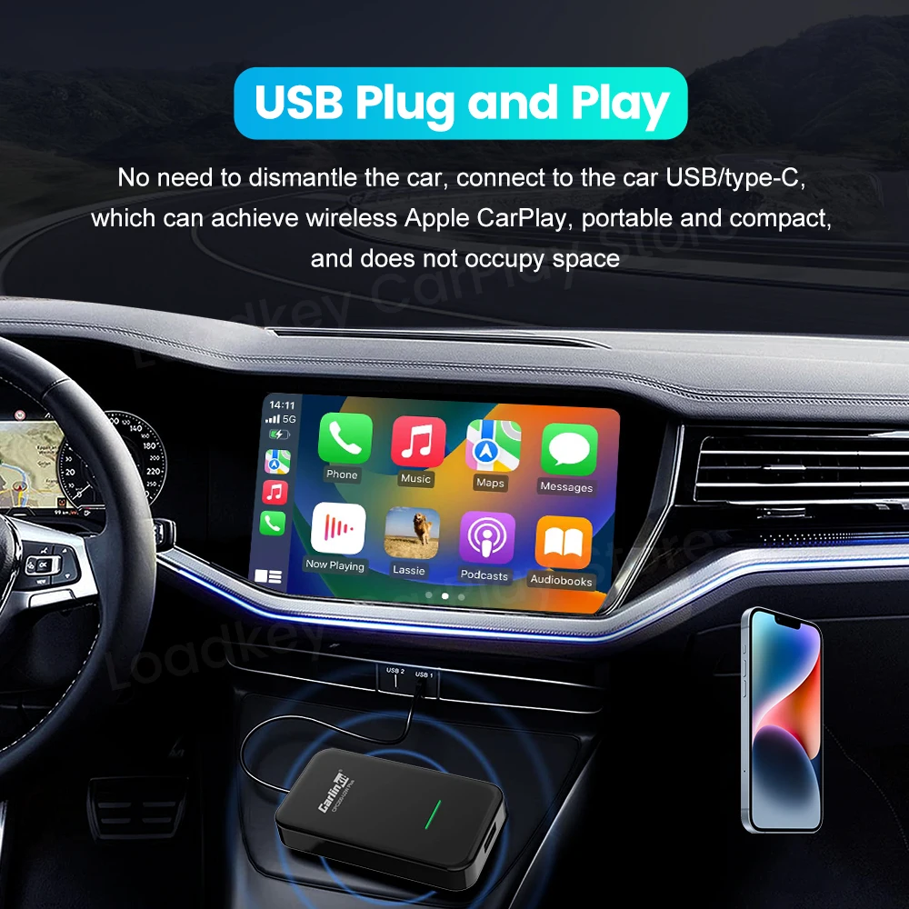 Carlinkit 3.0 Wireless CarPlay Activator Waze Auto for AUDI BENZ-Mercedes Cadillac Chevrolet Citroen Ford Honda Hyundai Jeep Kia