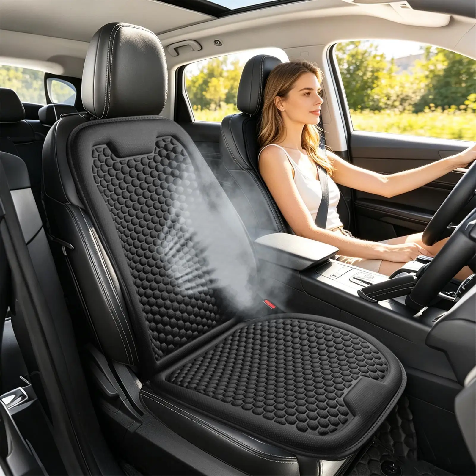 Auto-Sitzkissen Sommer-Kühlkissen Kühlender Autositzbezug Ergonomisch Atmungsaktiv Universell Rutschfest Belüftetes Auto-Sitzkissen – Detail 9
