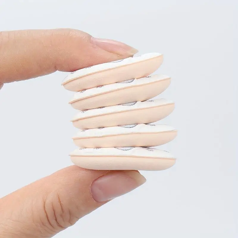 10Pcs Printed Heart Mini Finger Powder Puffs Expand When Exposed To Water, Can Be Used Both Wet And Dry