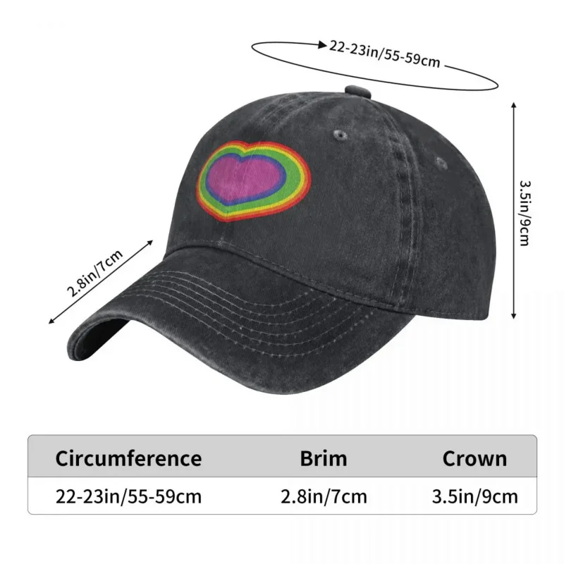 Regenbogen Herz Baseball mützen Peaked Cap Herz Sonnenschutz Hüte für Männer