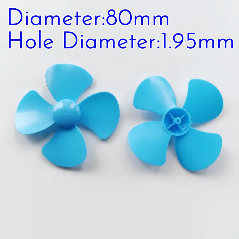 2pcs 80mm 1.95mm hole Four-blade Propeller Blades Car Model Airplane Fan DIY Accessories Spare Parts