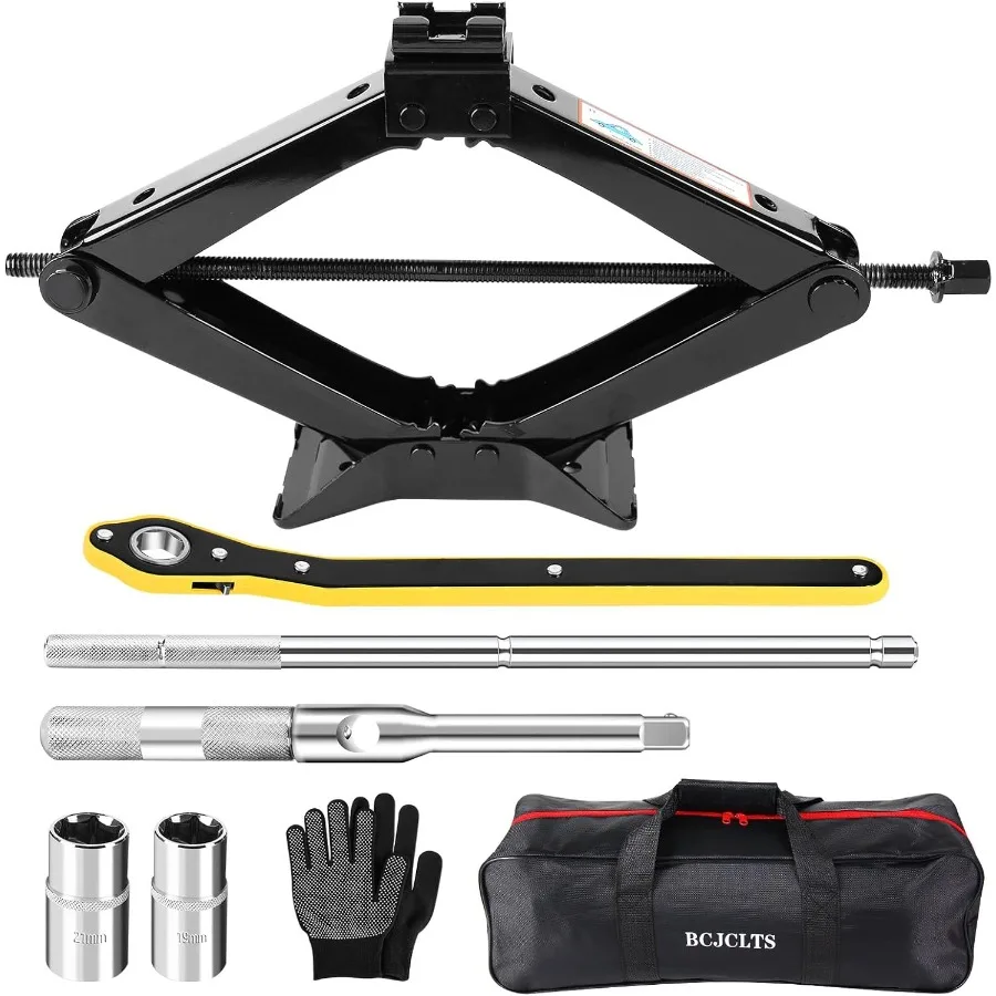 

Scissor Jack for Car 3 Ton 6600 lbs Portable Tire Jack Tool KitEquipped with Upgraded Cross Wrench kit Portable tire Jack Repla
