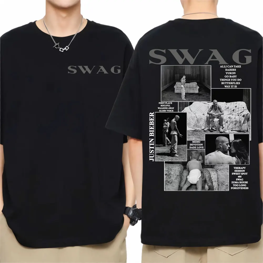 

Justin Bieber 2025 New Album Tour Merch футболки мужская одежда хип-хоп футболка высокого качества унисекс футболка большого размера уличная одежда