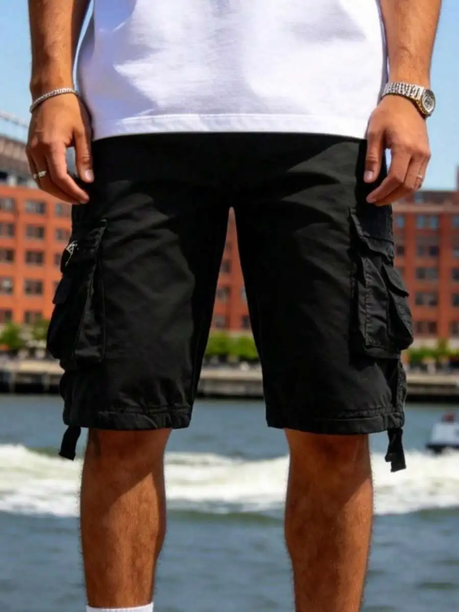 

Mens Cotton Cargo Shorts With Multi Pockets Casual Summer Outdoor Shorts