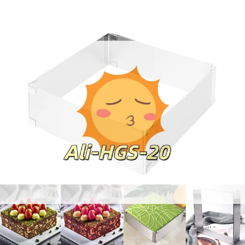 

Adjustable Stainless Steel Cake Mold - Square Mousse Ring & Cake Cutter, Multi-Shape Baking Tool for Desserts