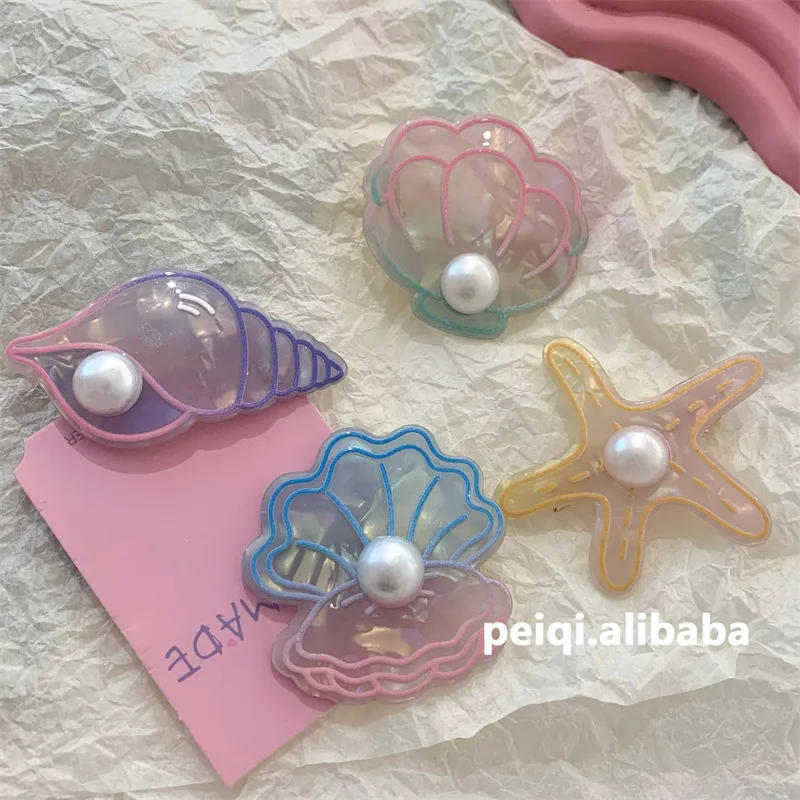 Holiday Wind Ocean Collection Hairpin Shell Starfish Conch Scallop Bangs Hairpin Clip Bangs Hairpin Clip Hair Accessories Hair