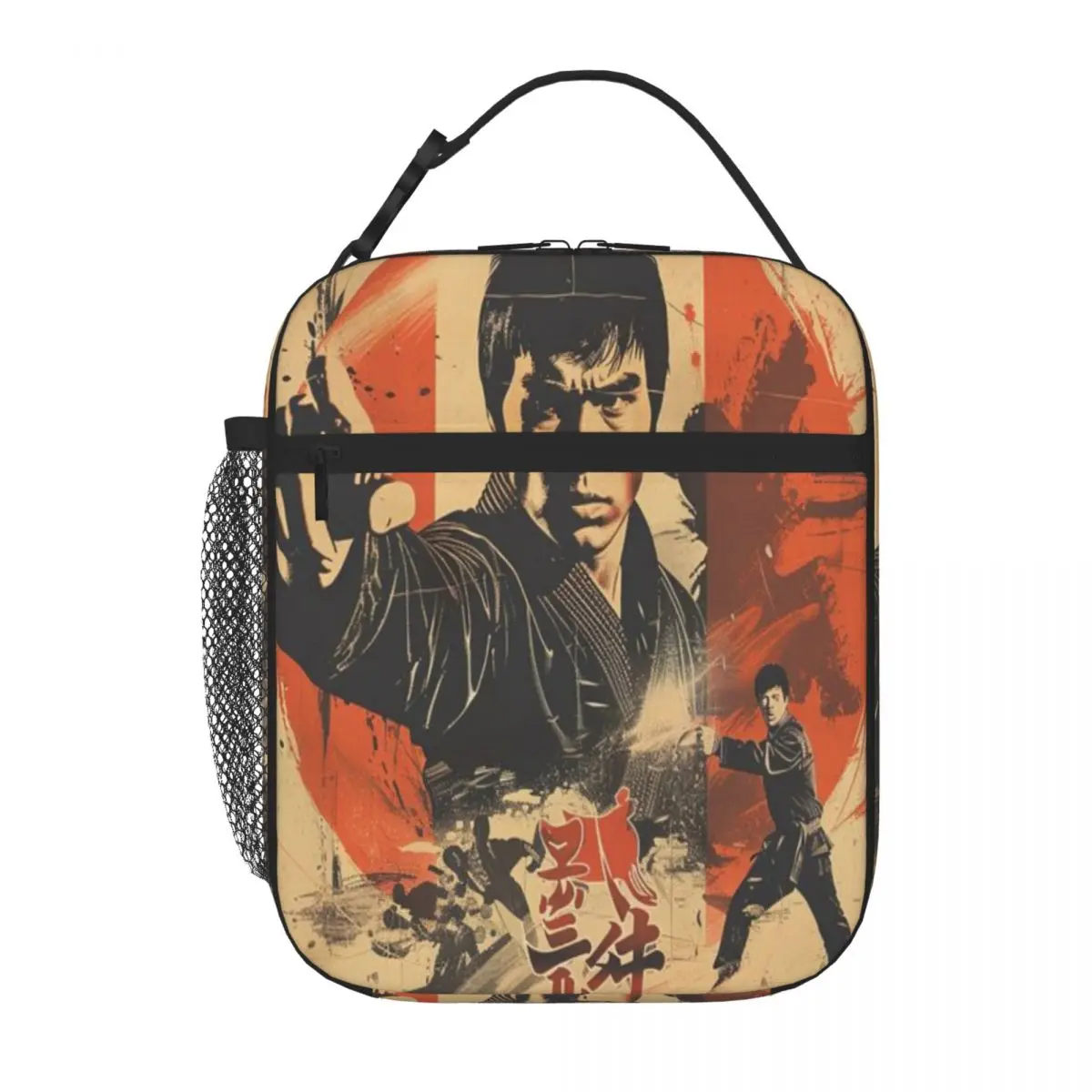 Bestselling Martial Arts Retro Movie Poster Toddler Style Compact Lunch Bag Business Trip Lightweight Lunch Bag
