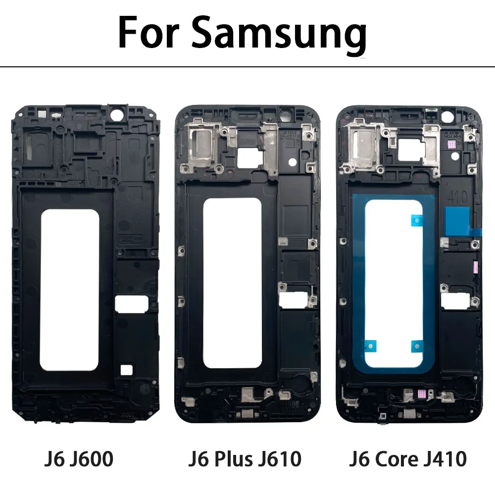 

10 шт. Новинка для Samsung J4 Core J410 J6 J600 J6 Plus J610 ЖК-панель Корпус Передняя рамка средняя рамка