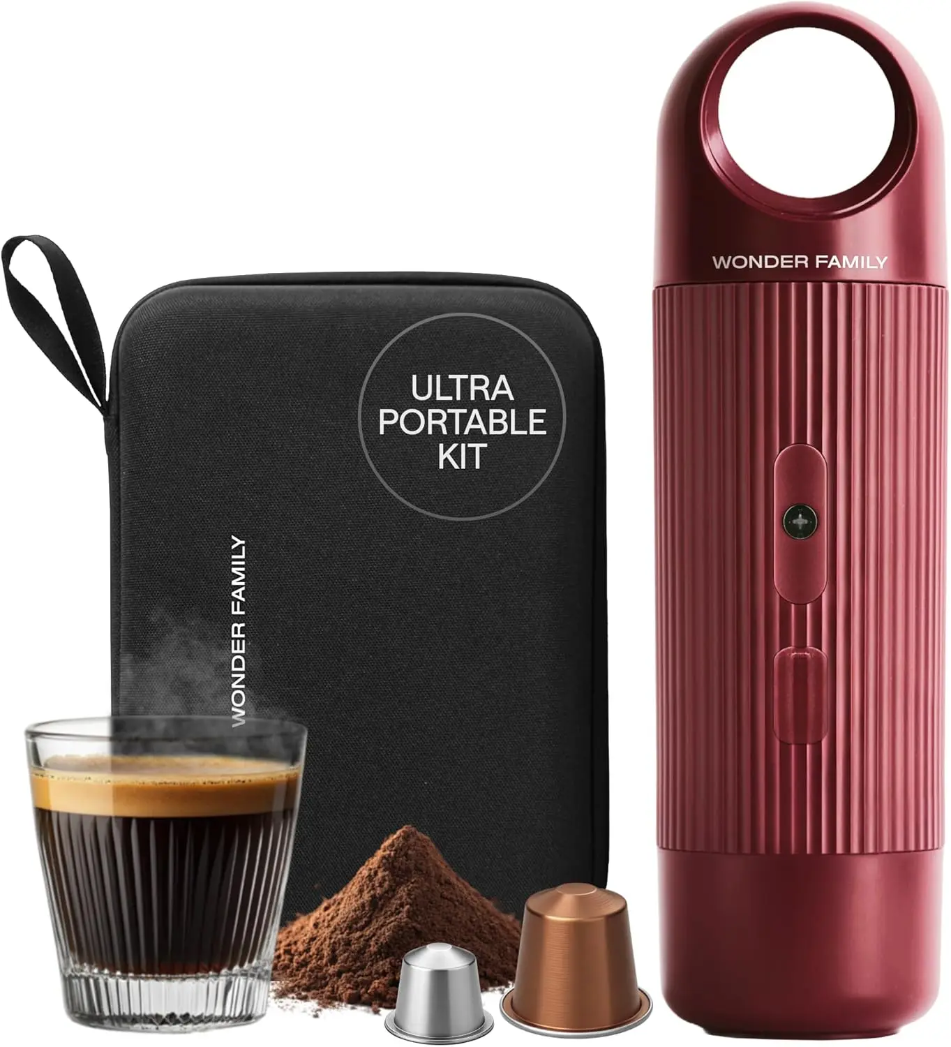 ماكينة صنع الاسبريسو المحمولة للسفر - ماكينة صنع القهوة 5 أكواب مع الماء البارد، 150 كوب مع الماء المسخن مسبقًا - ماكينة قهوة اسبريسو