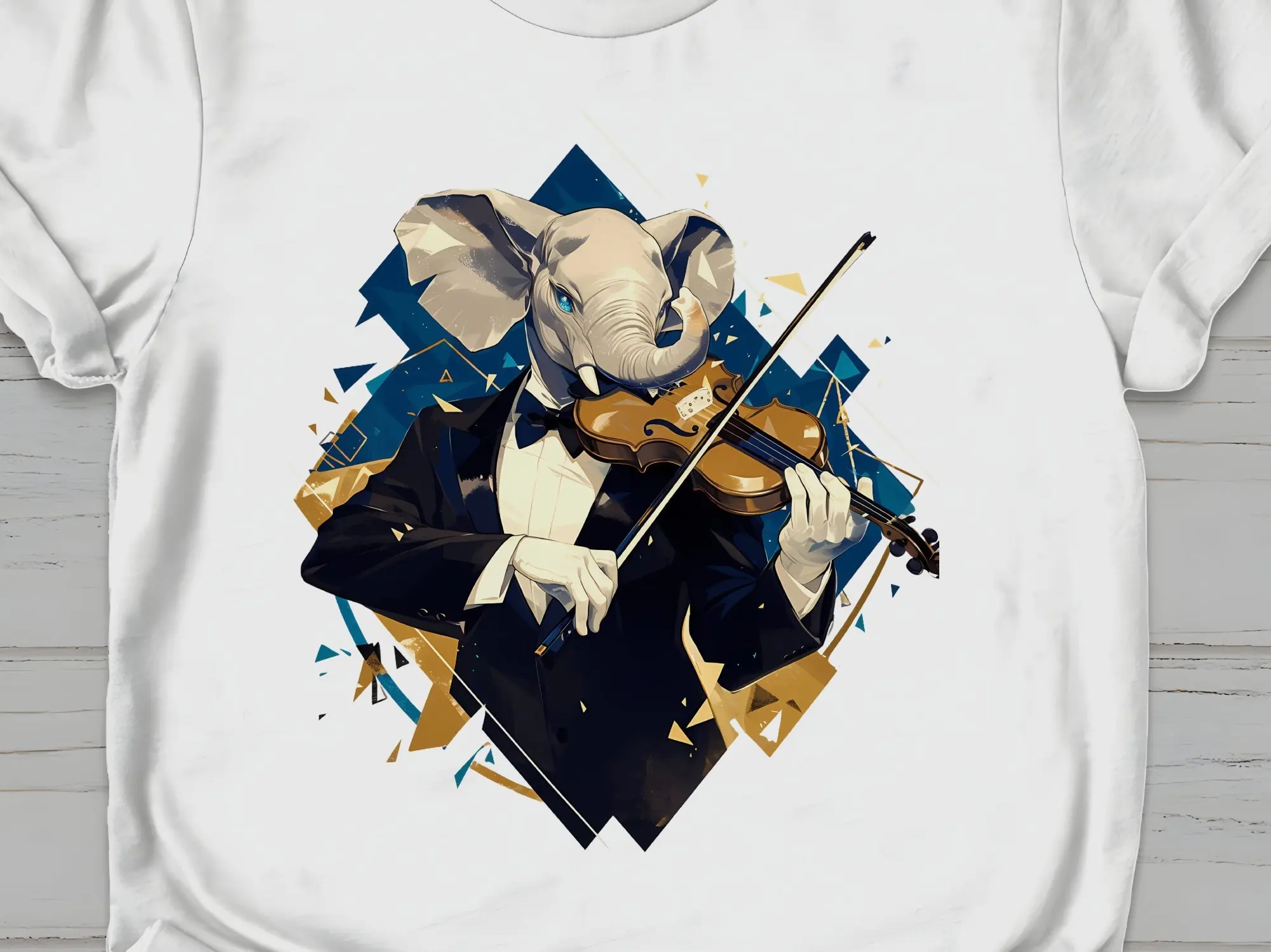 Classical Musician Elephant Violinist T Shirt Music Lover Animal Orchestra Themed Clothing Unique for Musicians