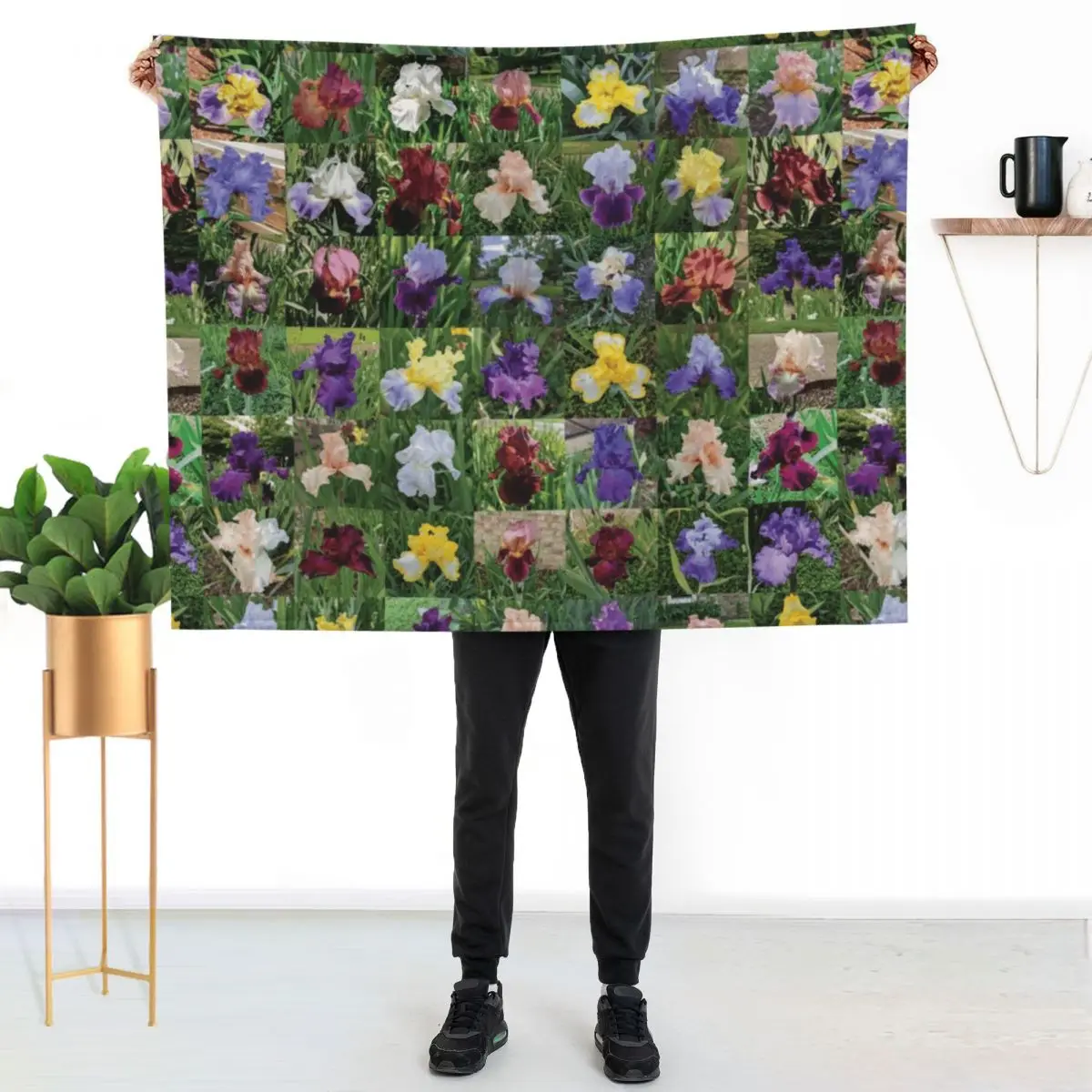 

Aunt Bev's Iris Garden Throw Blanket Luxurious Soft Fuzzy Blanket for Sofa Bed