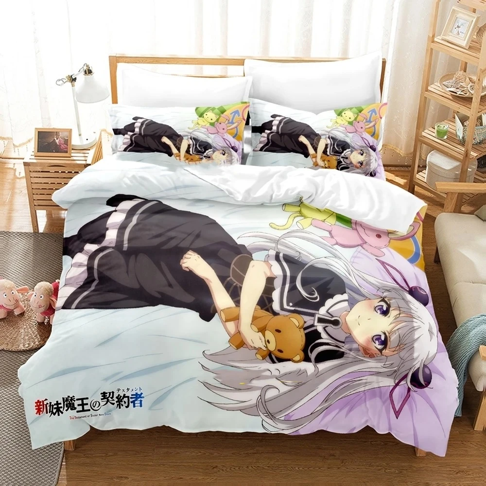 Shinmai Maou No Testament Bedding Set Single Twin Full Queen King Size Bed Set Adult Kid Bedroom Duvetcover Sets Anime Bed Sheet