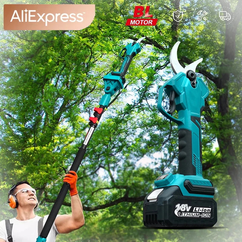 

Telescoping Pole Electric Cutter Scissors Cutting Tool Cordless Pruning Shears Battery Machine Garden High tree Brushless Pruner