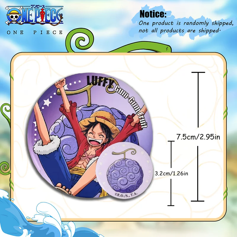 1pc Official ONE PIECE Devil Fruit User Badge Blind Box — includes a secret variant, a collectible decorative display gift.