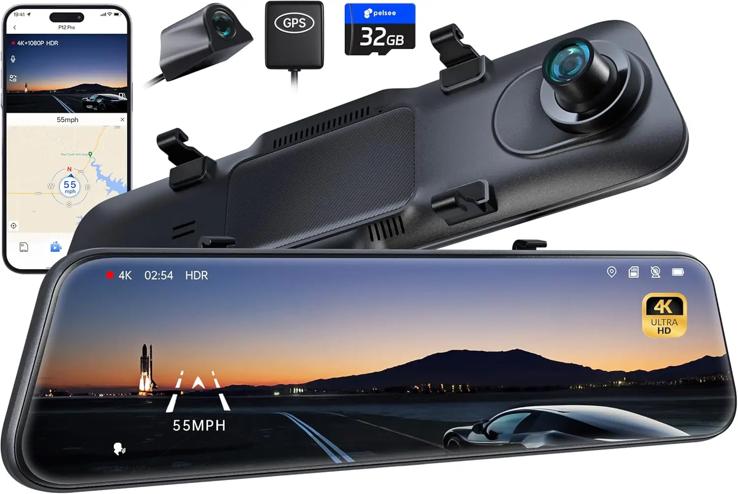 4K Mirror Dash Cam …