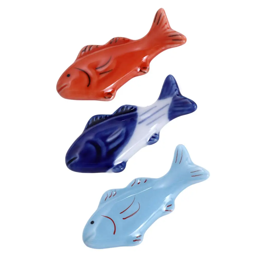 

Hotel Kitchen Chinese Style Ceramic Fish Shaped Spoon Fork Chopstick Rest Chopsticks Holder Dinnerware Stand Tableware Rack