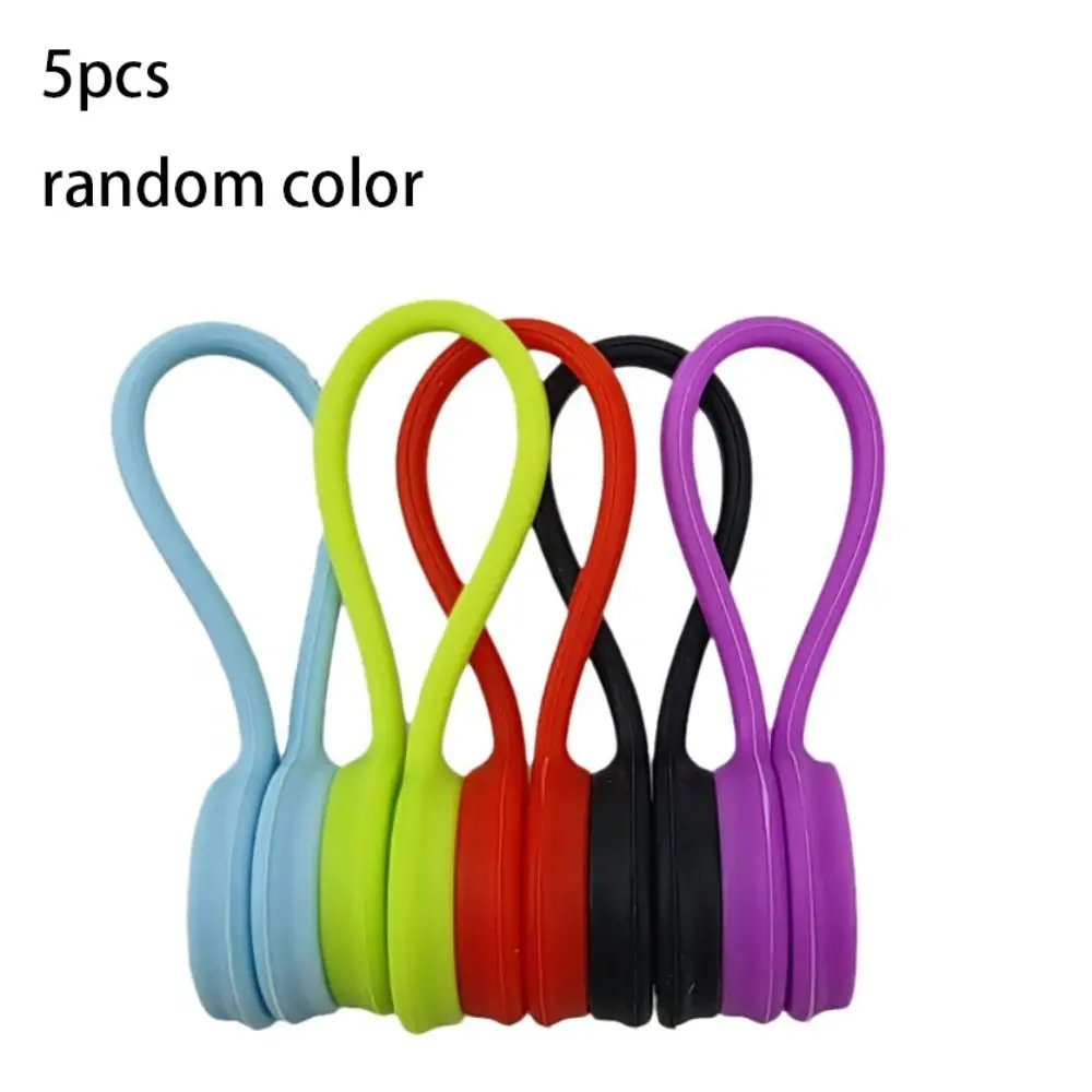 5PCS Magnetic Clips Set Silicone Fabric Clips Set Colorful Durable Fabric Huggers Versatile Magnetic Cable Ties Crafting Gifts