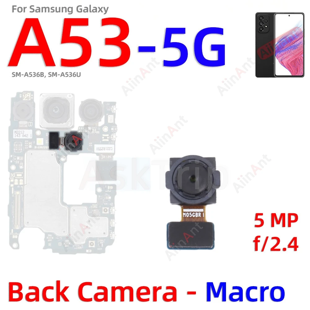 Macro Depth Wide Main Small Front Back Rear Camera Flex Cable For Samsung Galaxy A53 5G A536B A536U 4G 5G