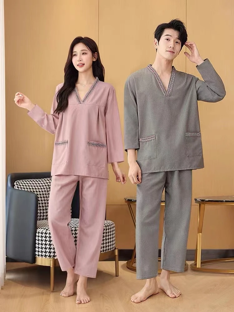 Men's Long Sleeve Sauna Robe Winter Bathing Suit Leggings Health Massage Parlor Foot Bath Shop Steam Bathing Clothes Cotton M...