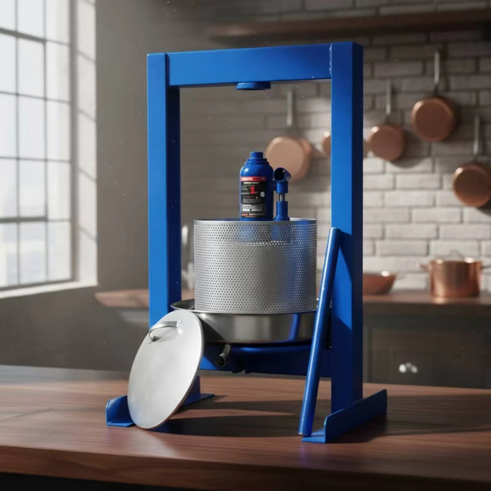 Juice Making Food Press Hydraulic Stainless Steel Wine Press with Spout for Kitchen Cider and Citrus Fruit