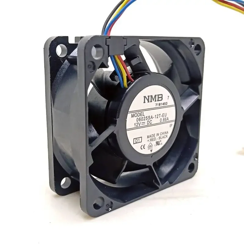 NMB 06025SA-12T-EU D1 DC 12V 0.66A 60x60x25mm 4-Wire Server Cooling Fan