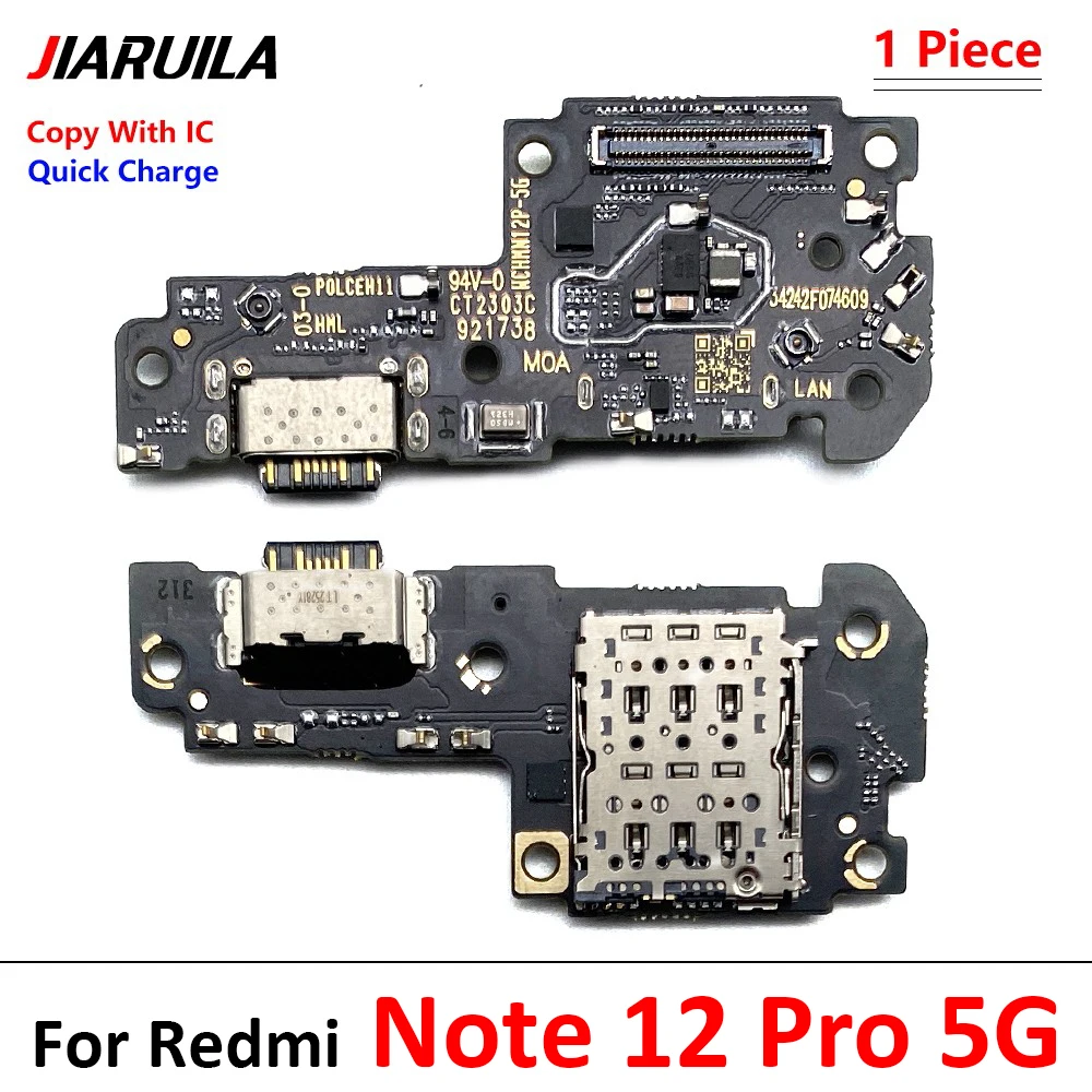 New USB Charging Board Port Dock Charger Plug Connector Flex Cable For Xiaomi Redmi Note 11 11E 12 Pro Plus 4G 5G With Micro