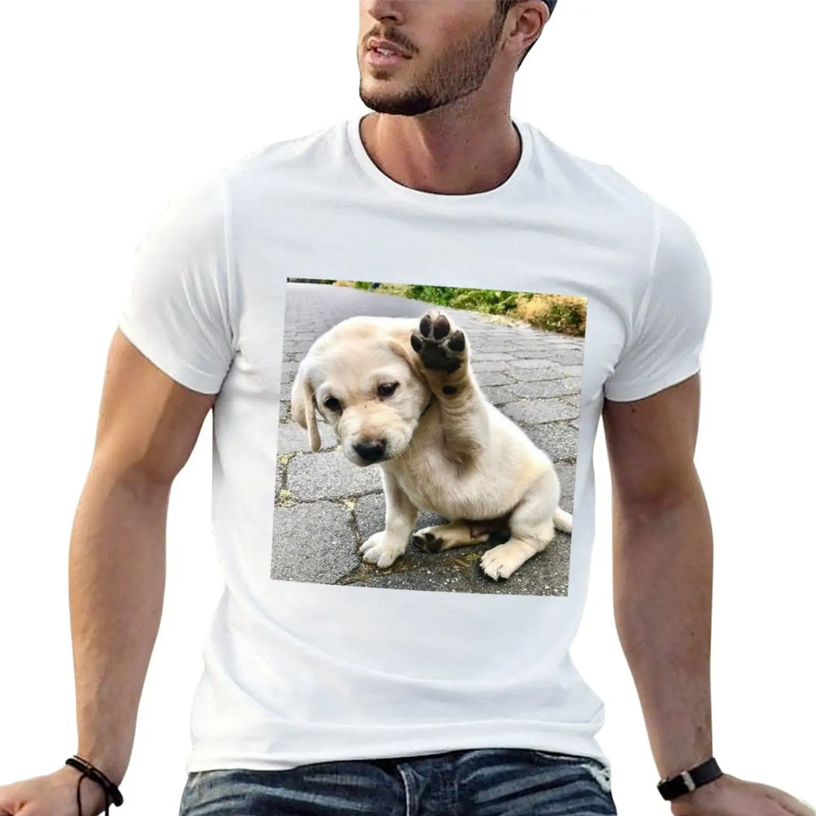 puppy 3 T-Shirt Retro Graphic Print T-Shirt