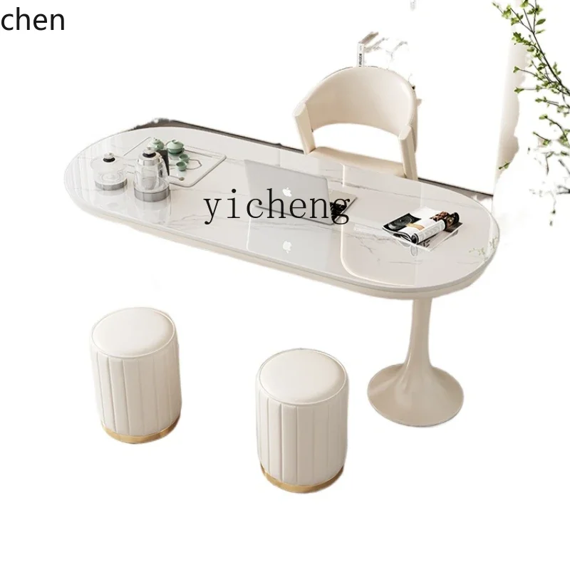 v2 Tea Table Light Luxury Modern Minimalist Stone Plate Balcony Table-Chair Set