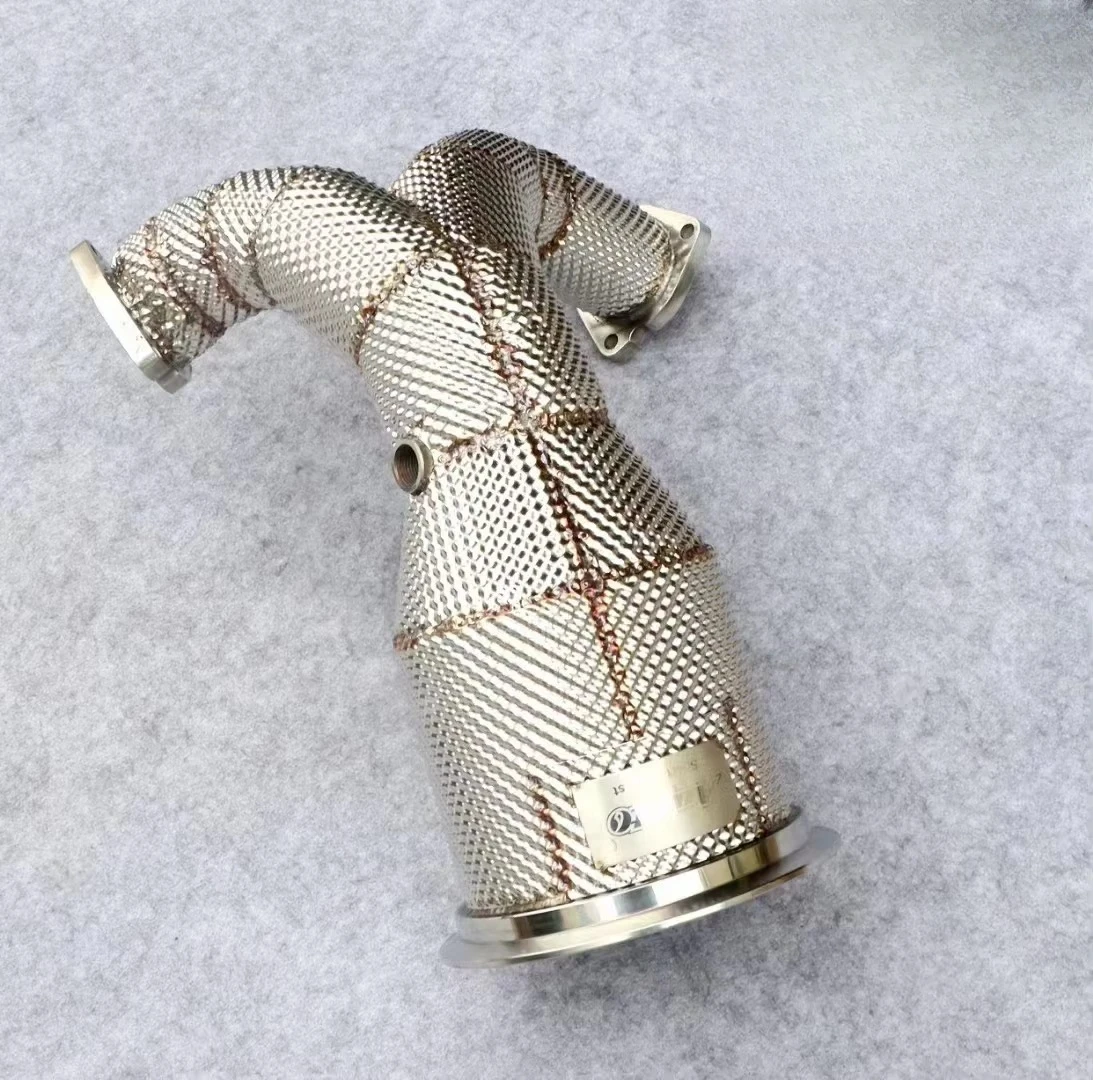 Heya Hot Sale 304 Stainless Steel  S4 Coupe 2021 3.0T Exhaust System Downpipe Head Segment 1.5mm Thick Mirror Polished