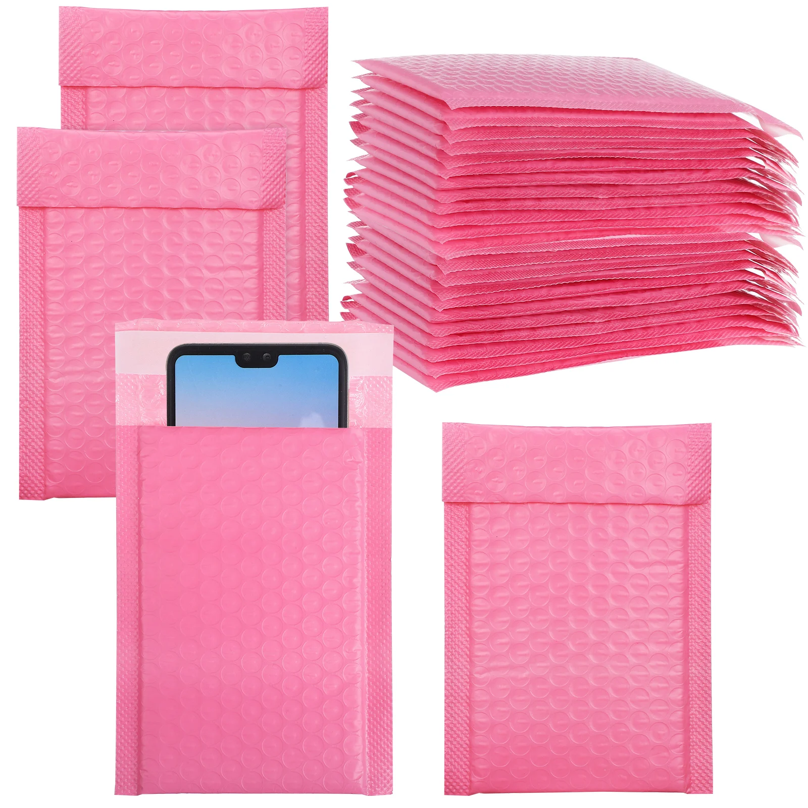 

30pcs Bubble Mailers Padded Envelopes Bright -Sealing Strips Shockproof Packaging For Jewelry Keys Cards Small