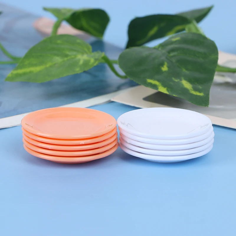 5pcs 1:12 Scale Dollhouse Miniature Dishes Plate Pretend Play Furniture Kitchen Simulation Tableware Accessories Toy