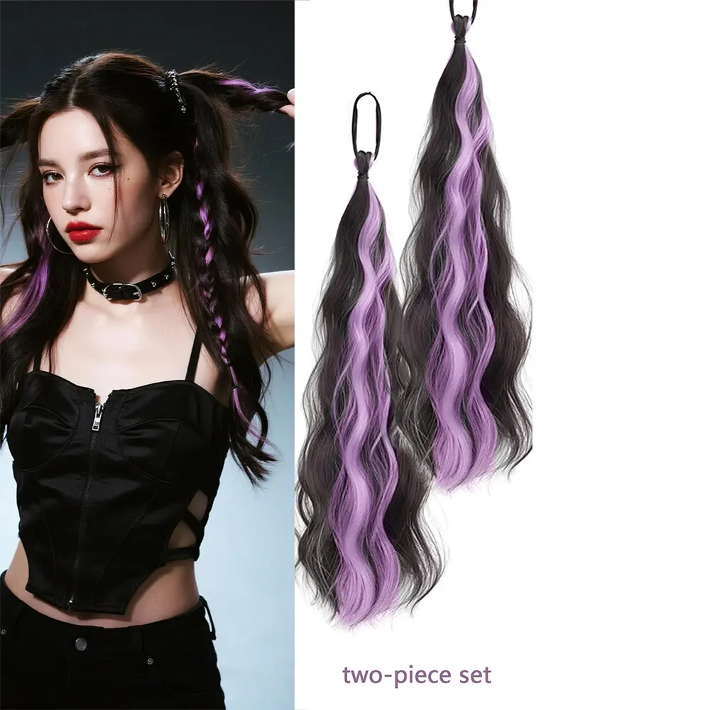 

2pc Synthetic Self-Winding Ball Head Wig Hair Bundle Female Hightlight DIY Bun Hair Bundle To Increase Hair Volume Bud Hair Bun