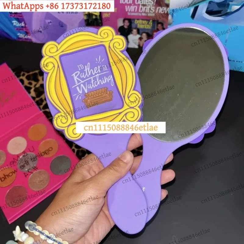 Vintage Handheld Makeup Mirror, American Retro Style Portable Compact Mirror, Travel Cosmetic Mirror, Gift for Women