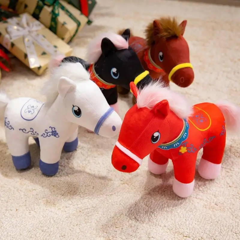 

Children's Plush Pony Doll, 2026 New Year Horse Mascot Stuffed Soft Toy Decor