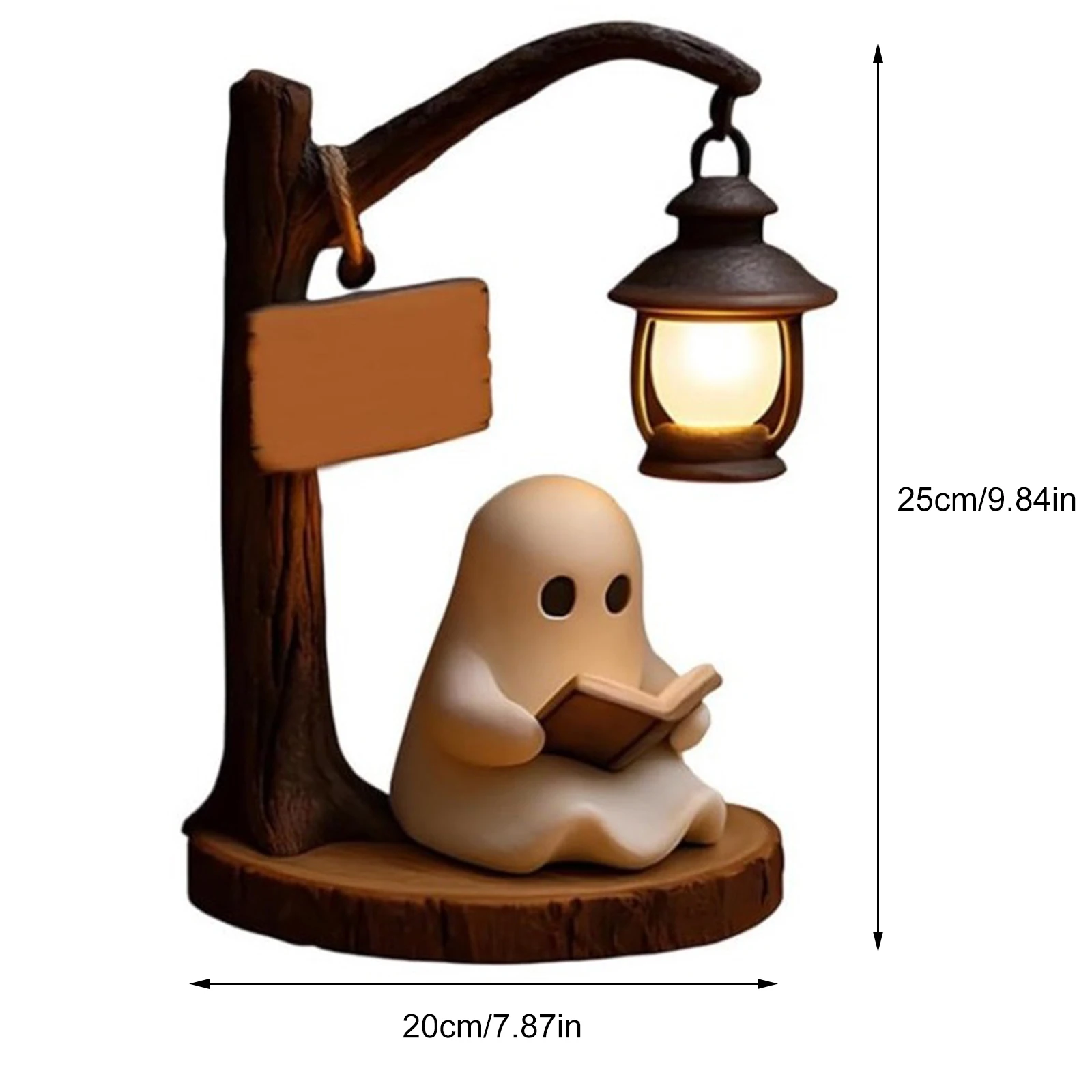 Ghost Reading Book Lamp Resin Halloween Ghost Night Light Halloween Ghost Reading Lamp Glowing Halloween Ghost Decorations