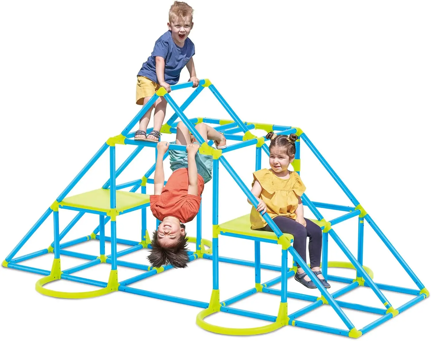 Mega Pyramid Monkey Bars Climbing Tower Active Outdoor Fun for Kids Ages 3 to 8 Years Old