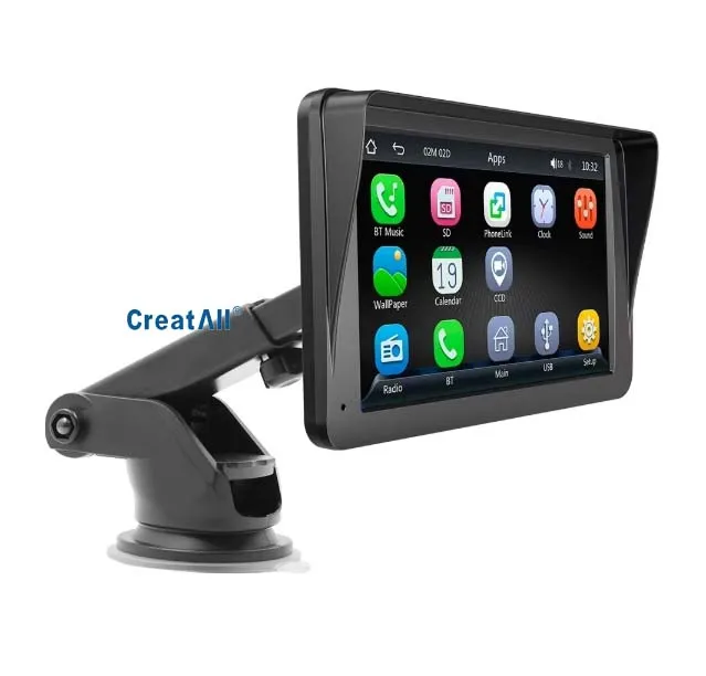 Creatall 7-Inch Portable Car MP5 Player with for Bluetooth HD Large Screen Wireless CarPlay Navigation Dashboard USB Connection