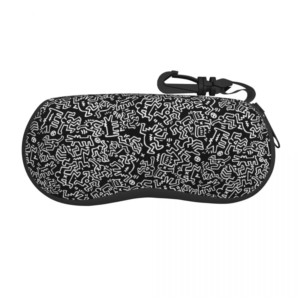 

Custom Eightball Black Abstract Haring Dance Glasses Case Cool Shell Eyeglasses Case Sunglasses Box