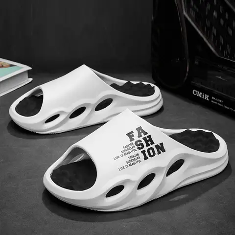 Herrmode Massagetofflor Inomhus-/Utomhussandaler Strandflip-flops Tjocka Sulor Herrtofflor Sommar Halkfria Herrtofflor Duschtofflor 8 best sales glada floppar - №6