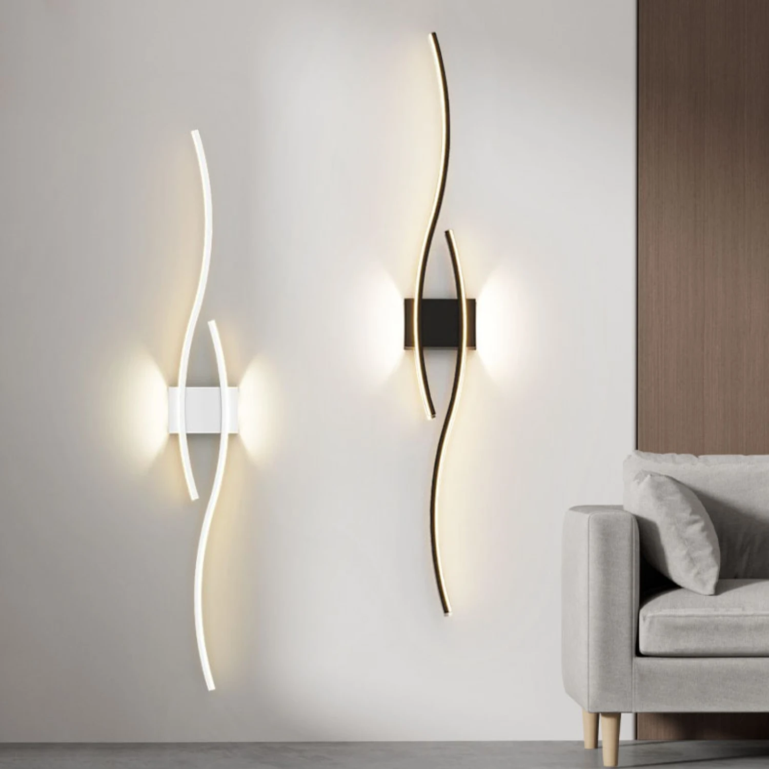 Elevate your space with sleek black gant modern eco-friendly LED wall lights