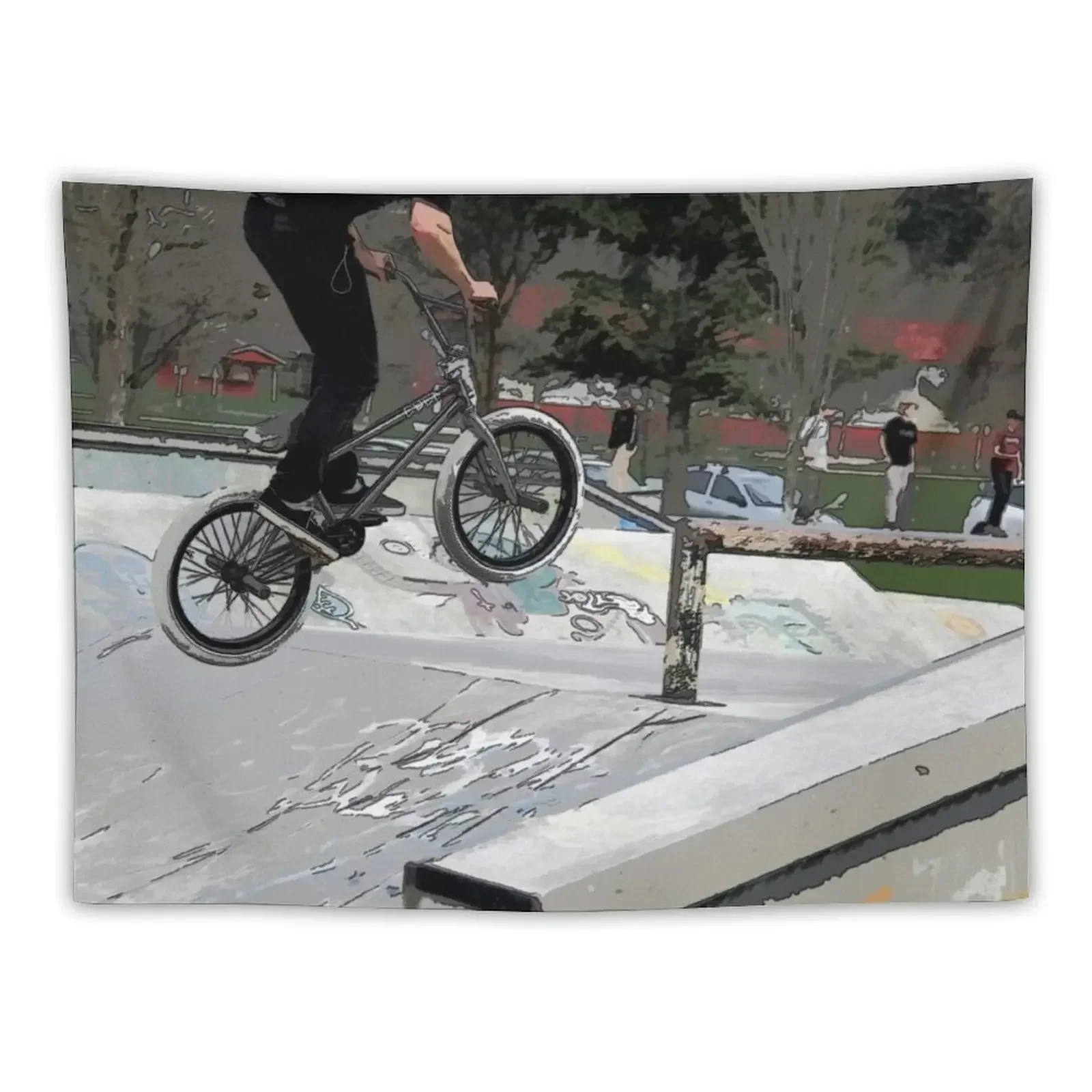 Getting Air - BMX Rider Tapestry Decorations For Room Home Supplies Bedroom Decorations Wall Mural Tapestry