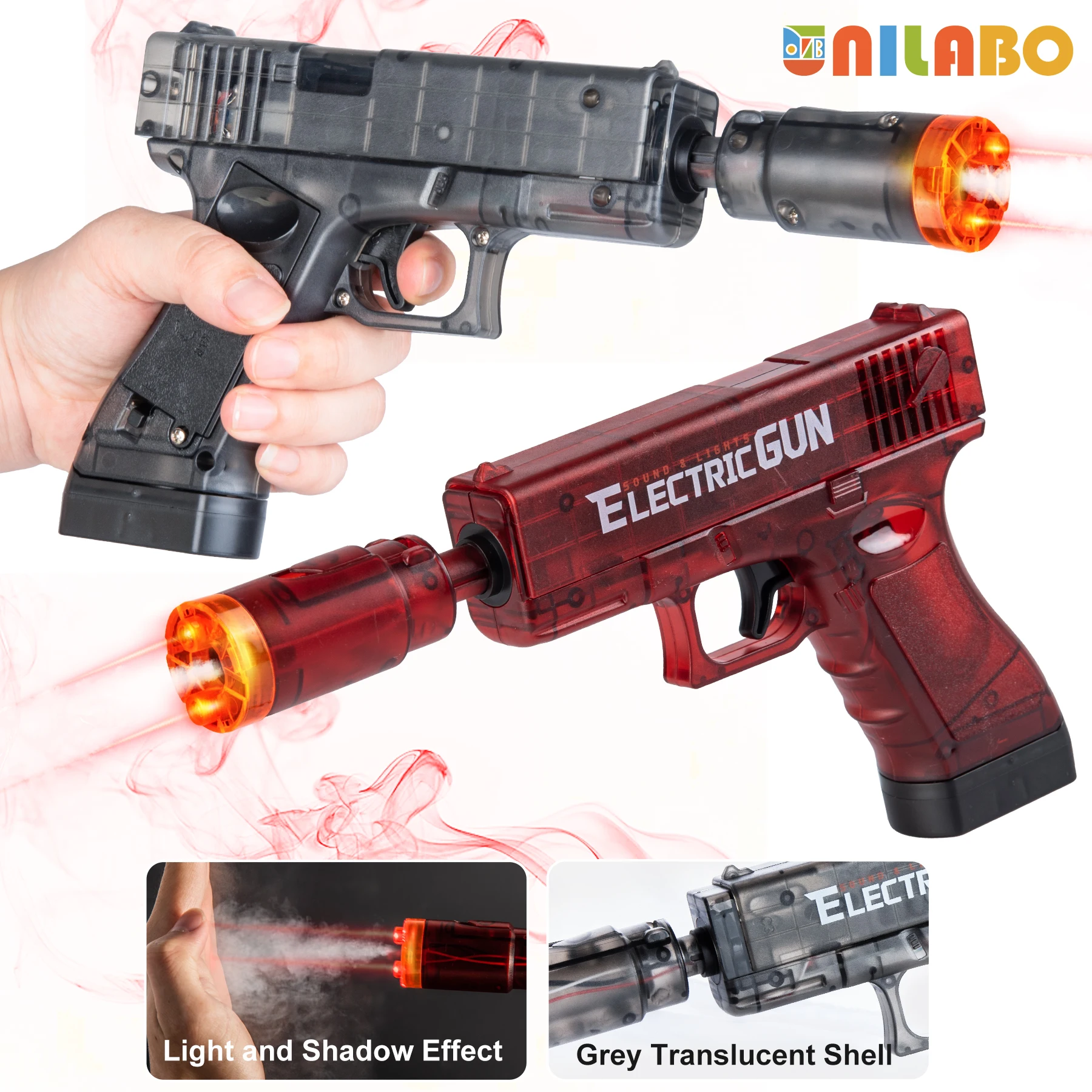 2025년 신형 전자 사운드 라이트 장난감 총 어린이용-다이나믹 라이트, 재미있는 소리, 안전, 내구성-할로윈 크리스마스 생일 선물 3+