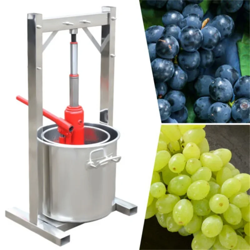 Presse à vin en acier inoxydable avec cric hydraulique, broyeur de raisin, fabricant de jus de fruits, outil exécutif