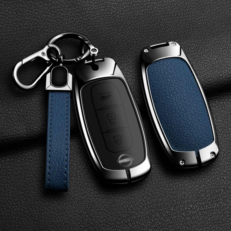

Zinc Alloy Car Key Case For Nissan Versa Maxima Rogue Armada Sentra Qashqai X-Trail 2/3/4/5Buttons 2022 2023 2024 Accessories