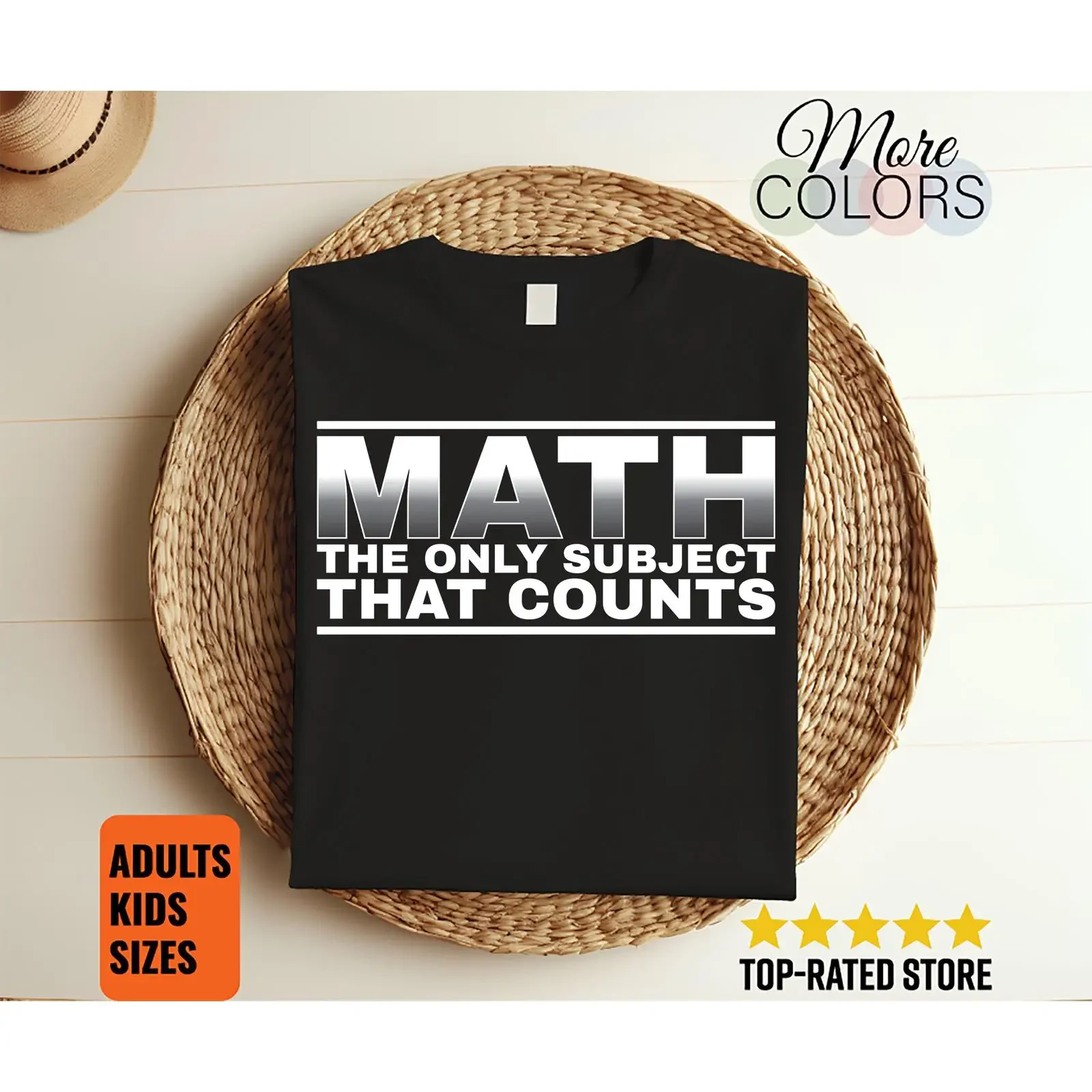 Math The Only Subject That Counts T Shirt Funny Teacher STEM Student Classroom s Adults Kids Sizes Back To School Apparel homme