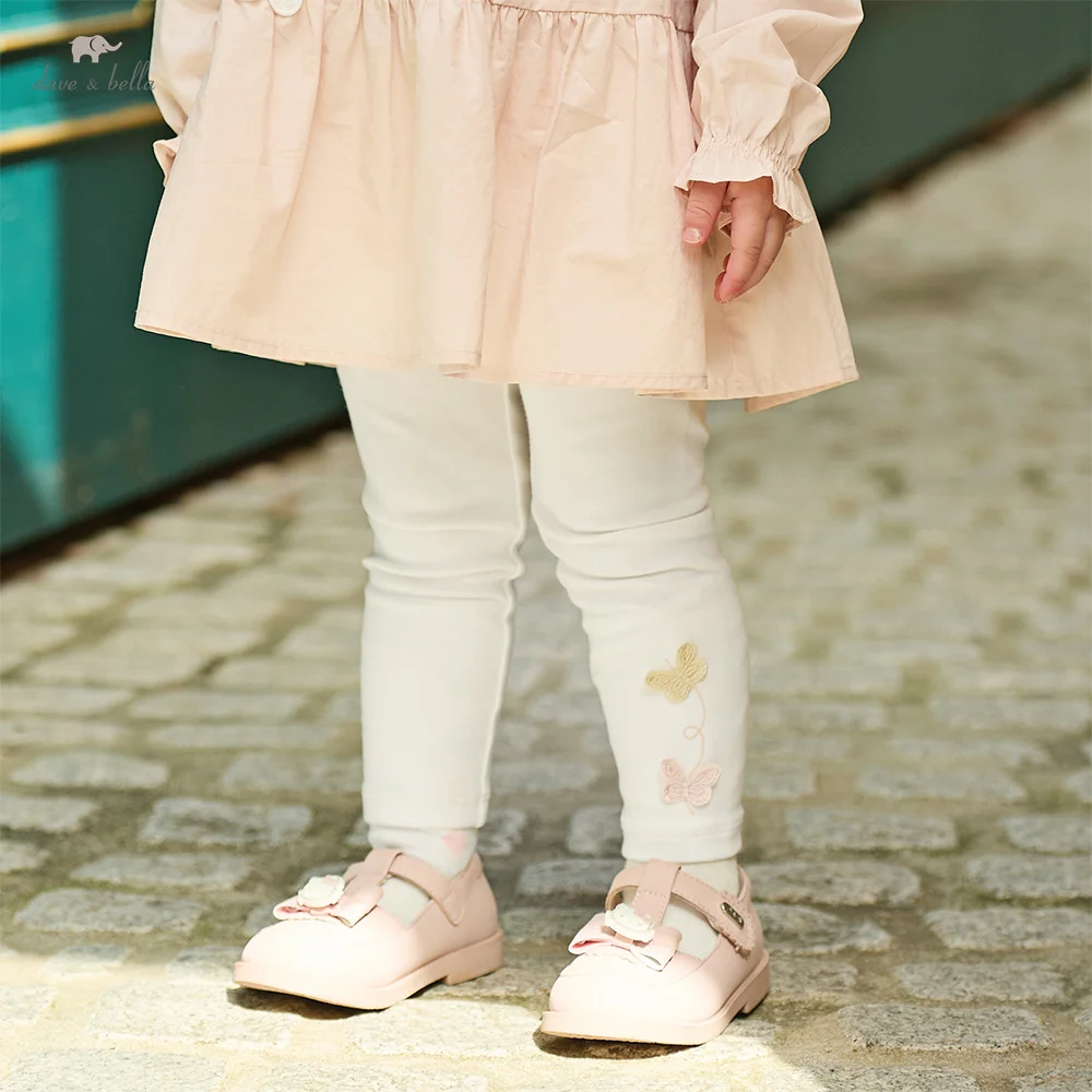 

Детские леггинсы Dave Bella, весенне-осенние модные кружевные штаны для девочек, эластичные повседневные брюки с бабочкой, детская одежда DB1260247